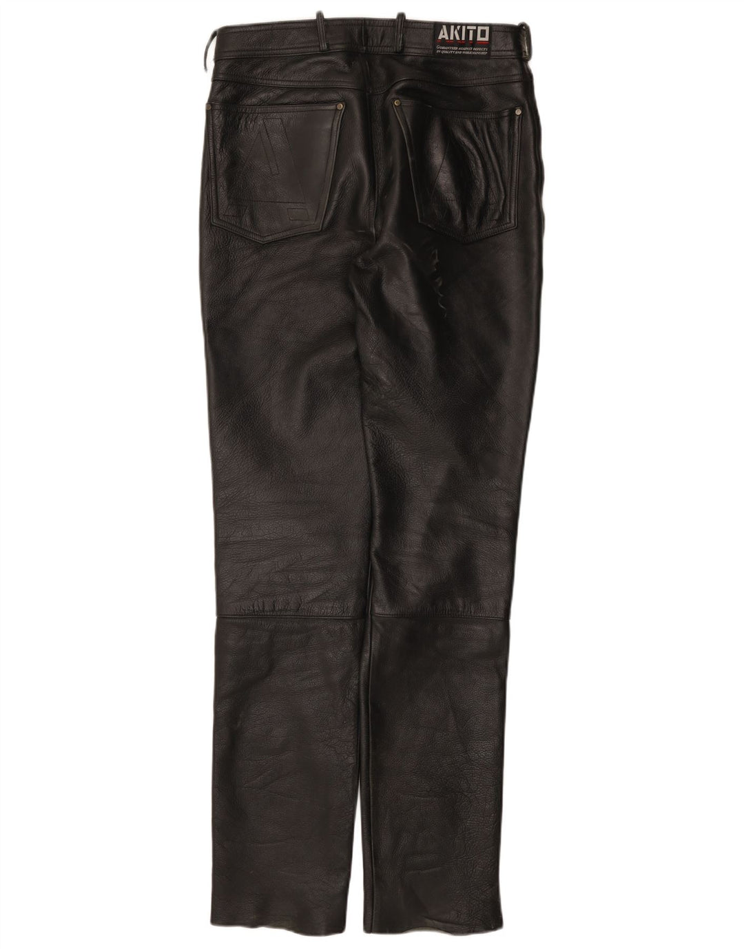 Calça masculina de couro slim Akito W32 L34 couro preto