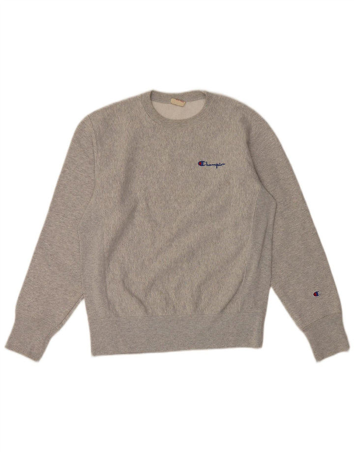 Champion moletom masculino jumper médio cinza algodão