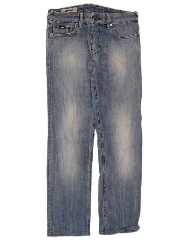 Jeans retos femininos Gas W29 L34 algodão azul