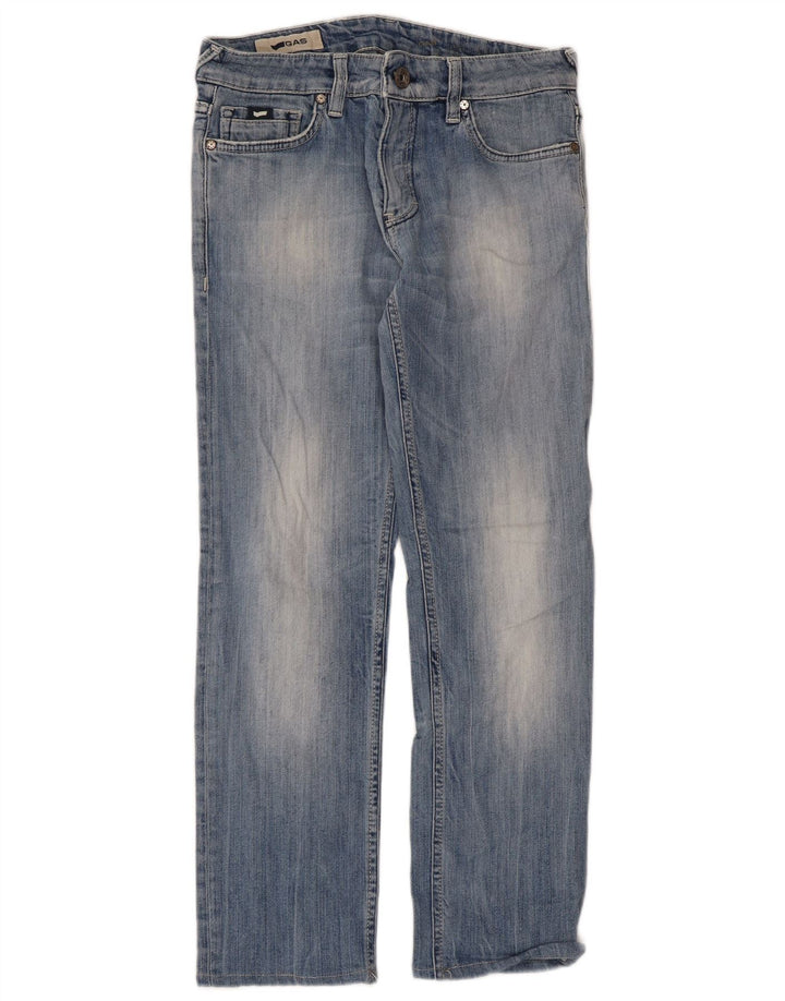 Jeans retos femininos Gas W29 L34 algodão azul