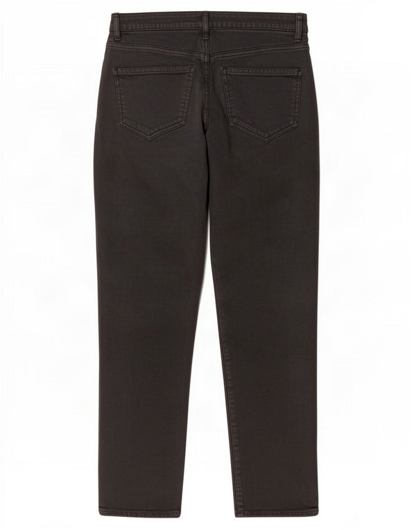 Calça casual feminina Fat Face cintura alta cônica UK 8 pequena W27 L27 cinza