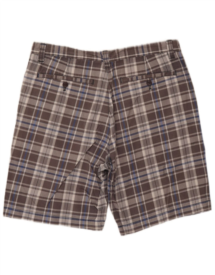 EDDIE BAUER Mens Chino Shorts W34 Grande Xadrez Cinza