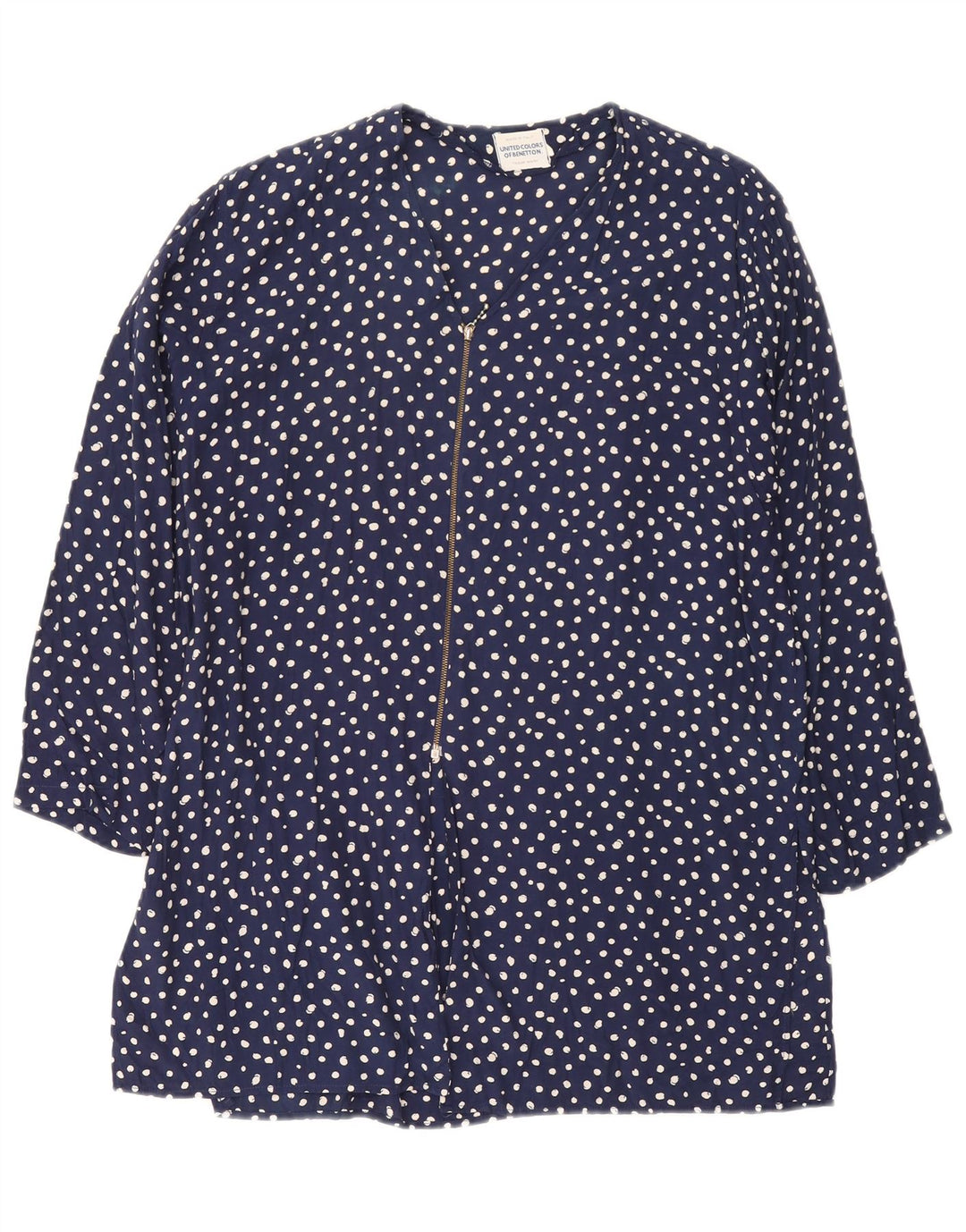 Túnica feminina oversized Benetton IT 44 médio azul marinho manchado