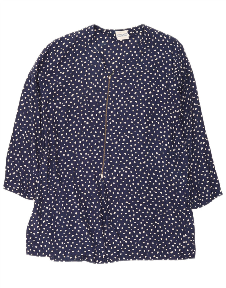 Túnica feminina oversized Benetton IT 44 médio azul marinho manchado