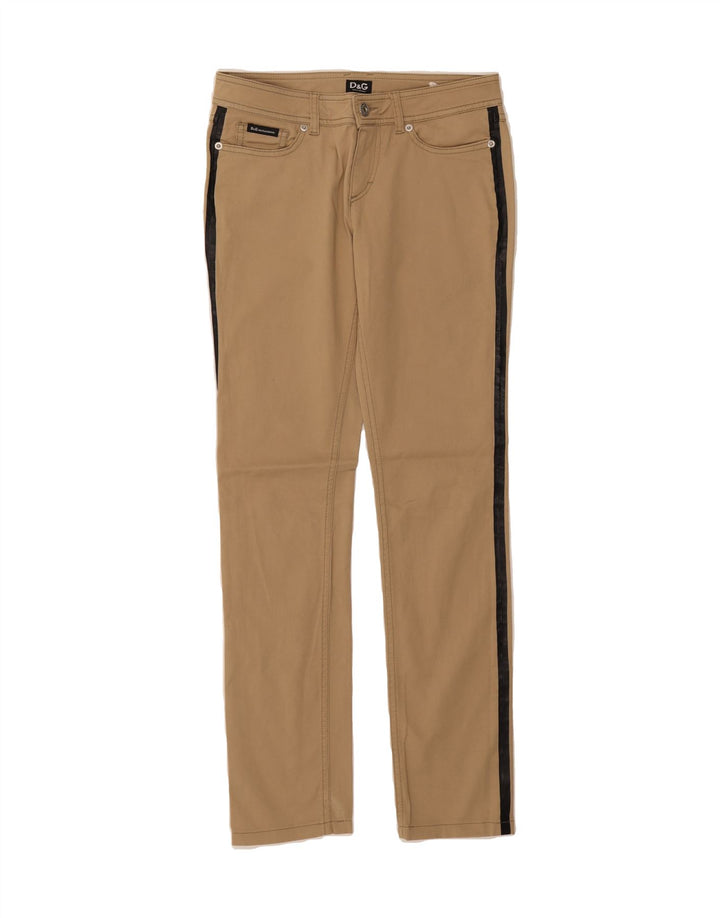 DOLCE & GABBANA Womens Slim Casual Trousers W25 L30 Beige Cotton Vintage Dolce & Gabbana and Second-Hand Dolce & Gabbana from Messina Hembry 
