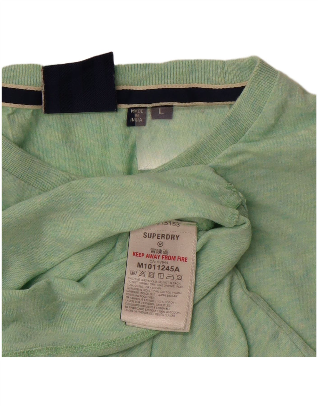 Camiseta masculina Superdry Top grande algodão verde