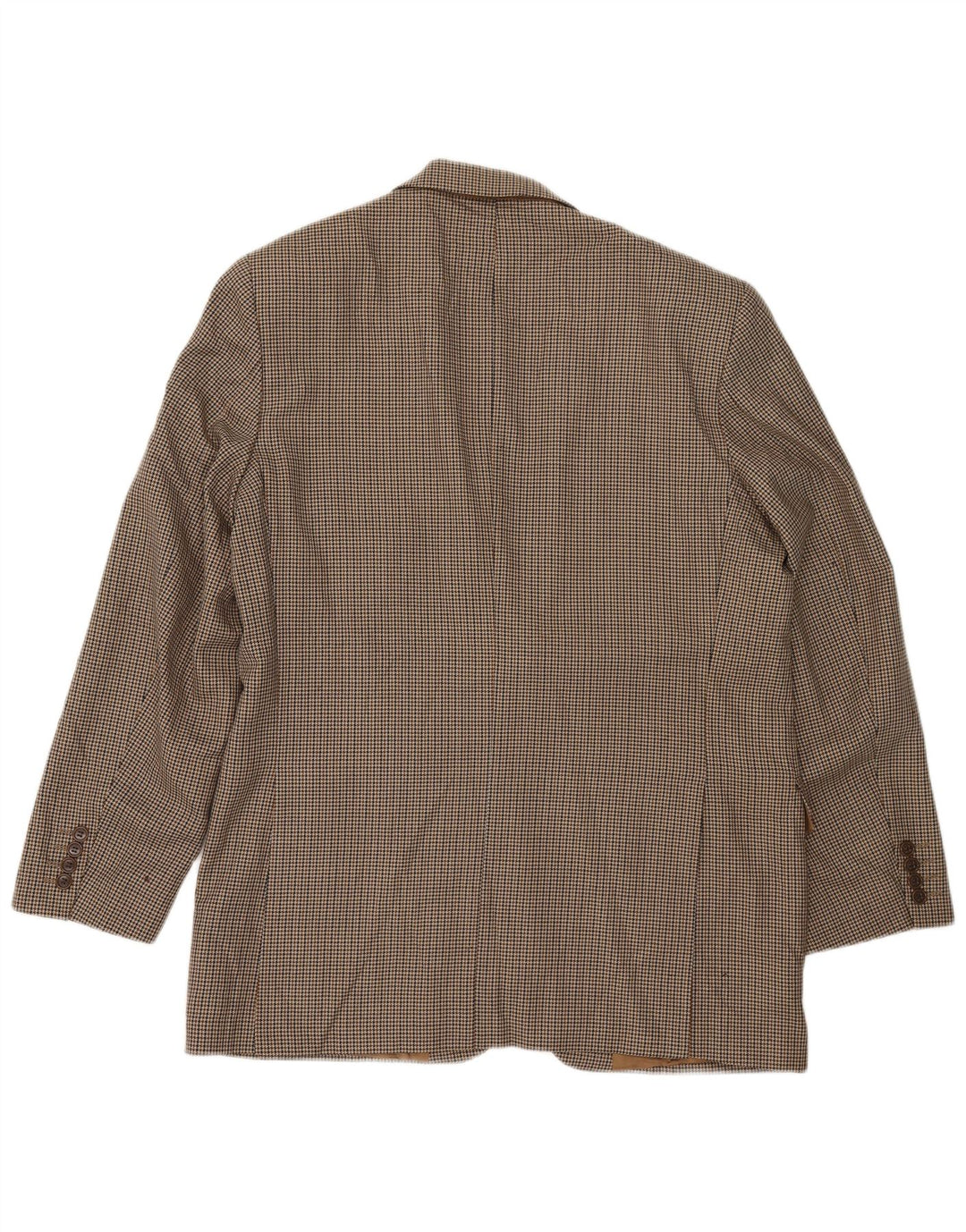 Jaqueta Blazer Longline Masculina Marks & Spencer Reino Unido 42 Grande Bege Houndstooth