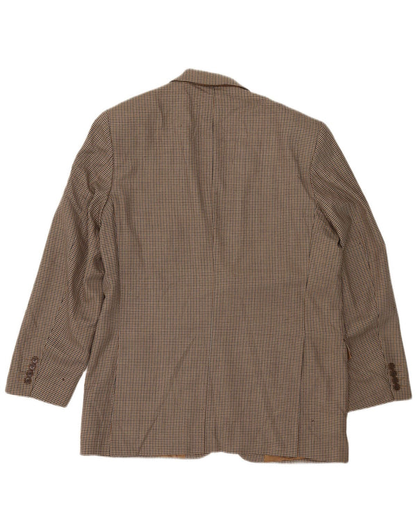 Jaqueta Blazer Longline Masculina Marks & Spencer Reino Unido 42 Grande Bege Houndstooth