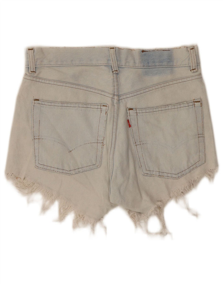 Shorts jeans feminino Levi's desgastado W28 azul médio
