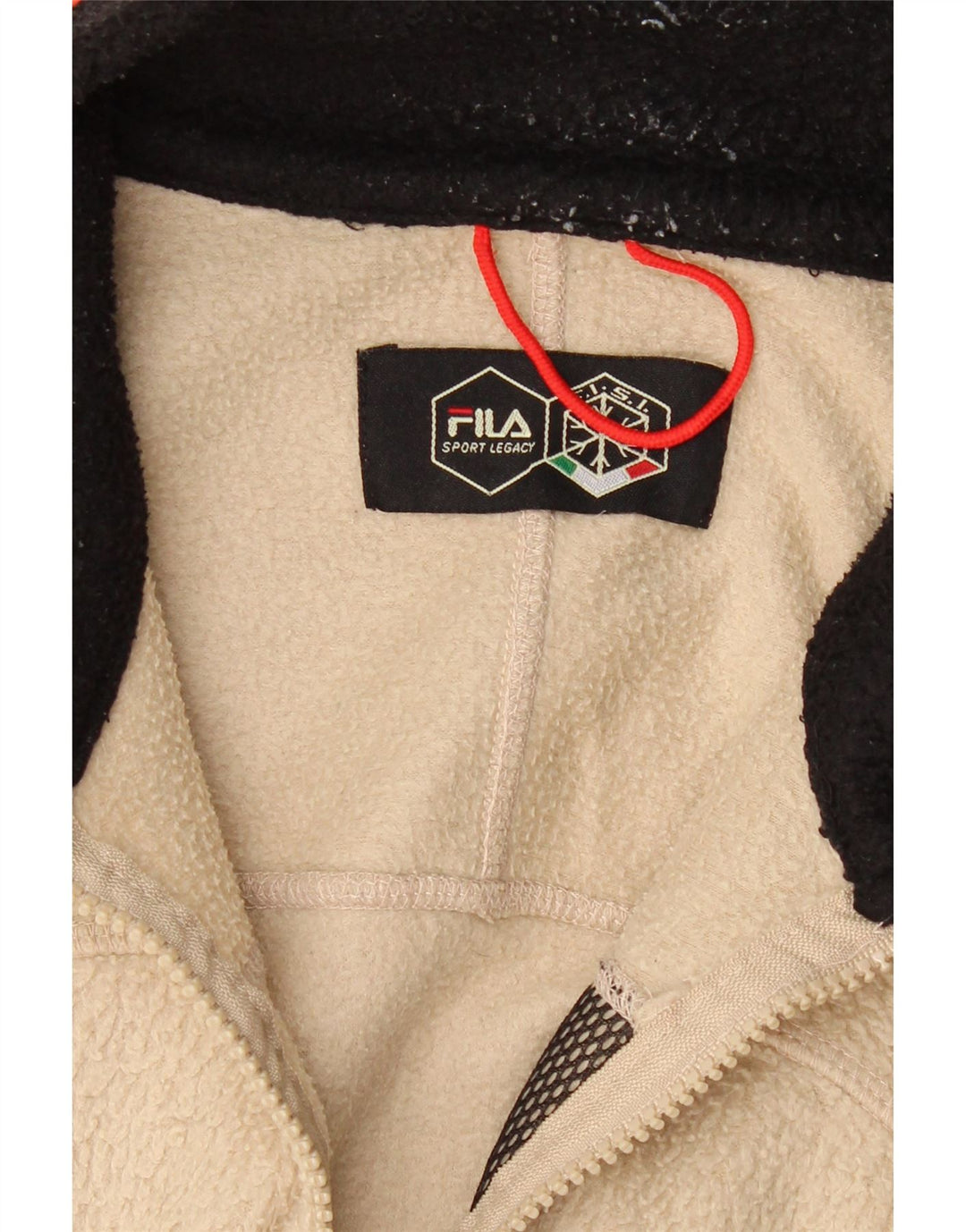 Jaqueta masculina de lã FILA UK 38 bloco colorido bege médio