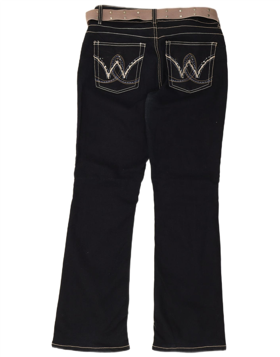 Wrangler feminino bootcut jeans W32 L31 azul marinho algodão