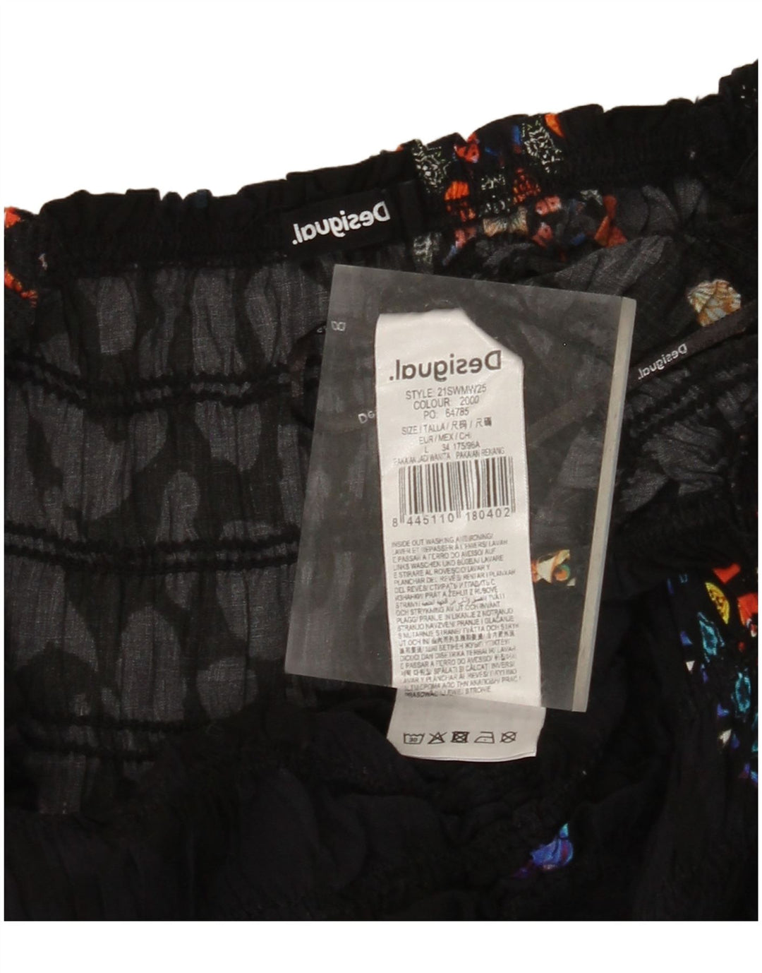 DESIGUAL Macacão feminino gráfico sem mangas UK 14 grande preto floral