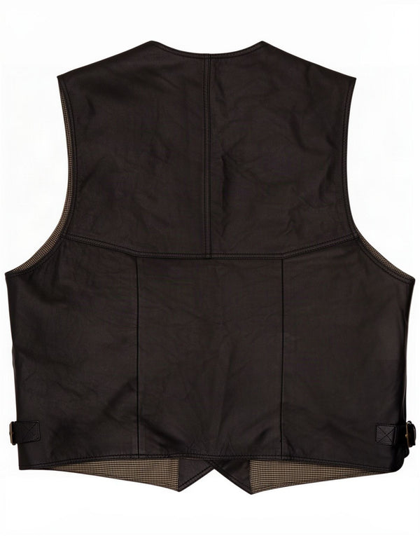 Colete de couro masculino Via Cortesa 2XL Preto
