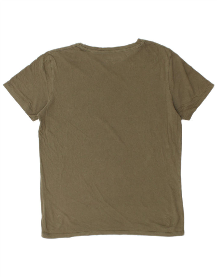 Camiseta masculina Jack & Jones grande algodão cáqui