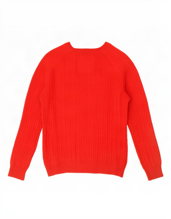 Suéter feminino Jack Wills com gola canoa Reino Unido 12 algodão vermelho médio