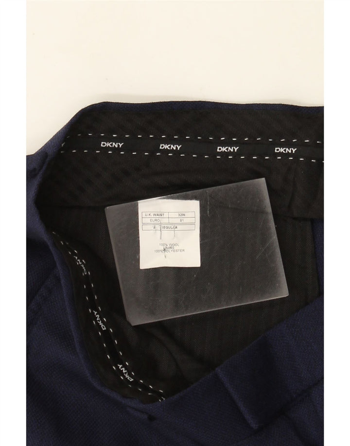 Calça masculina Dkny Regular Fit W32 L30 Lã Azul Marinho