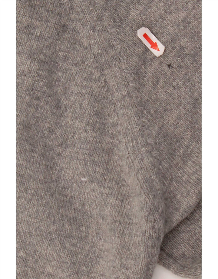 Suéter masculino Barbour com gola canoa grande de lã cinza