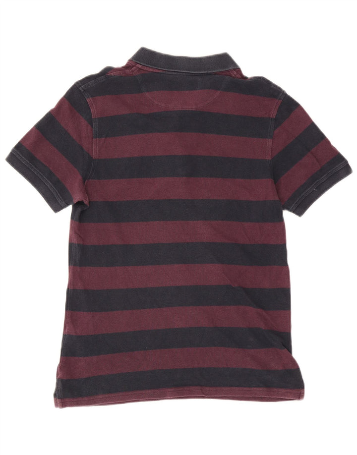 Camisa polo masculina Lyle & Scott de algodão listrado roxo médio