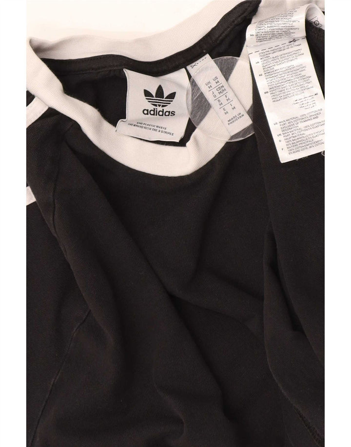 Adidas masculino top manga longa médio preto colorblock algodão