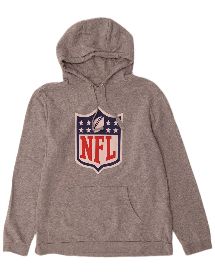 Jumper com capuz gráfico masculino da NFL grande algodão manchado cinza