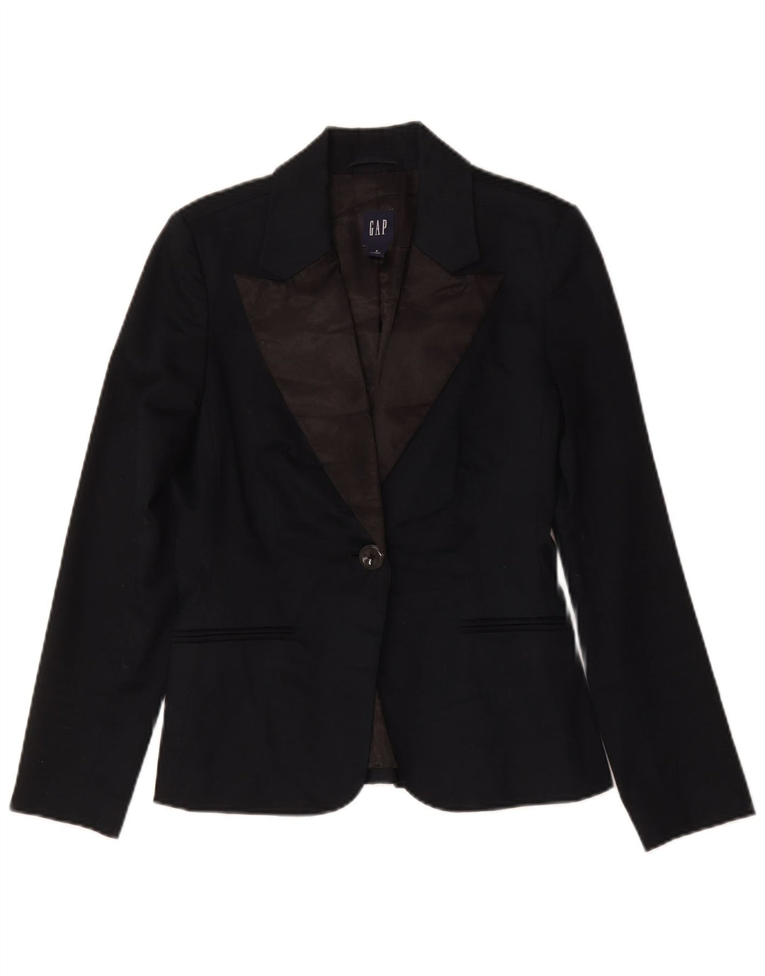 Jaqueta blazer feminina Gap com 1 botão EUA 6 algodão azul marinho médio