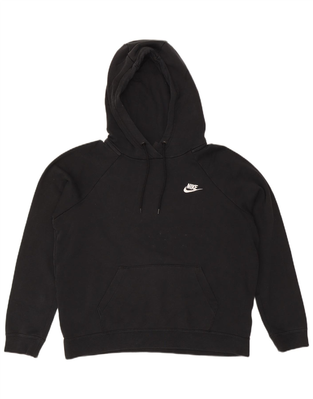 NIKE Womens Oversized Hoodie Jumper UK 14 Médio Preto Algodão