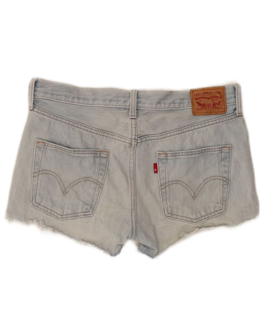 Shorts jeans feminino 501 da LEVI'S W27 pequeno azul algodão