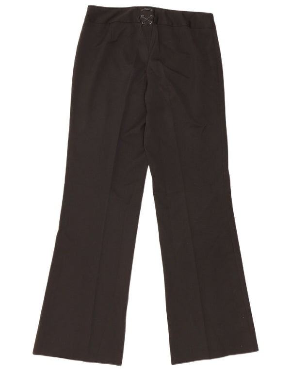 Calça feminina Oasis Bootcut Suit UK 10 pequena W28 L31 poliéster preto