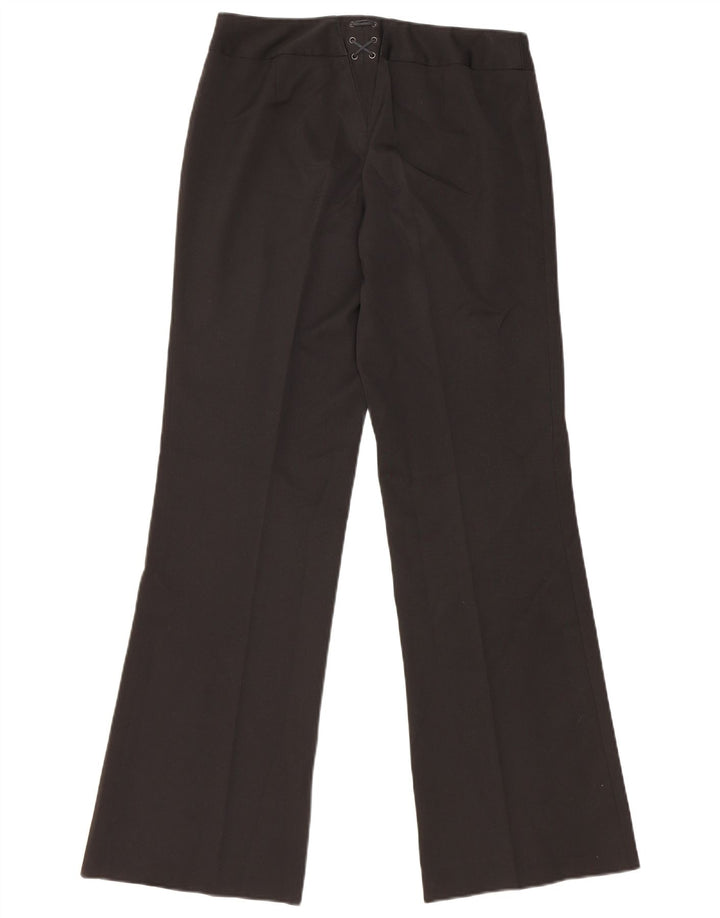 Calça feminina Oasis Bootcut Suit UK 10 pequena W28 L31 poliéster preto