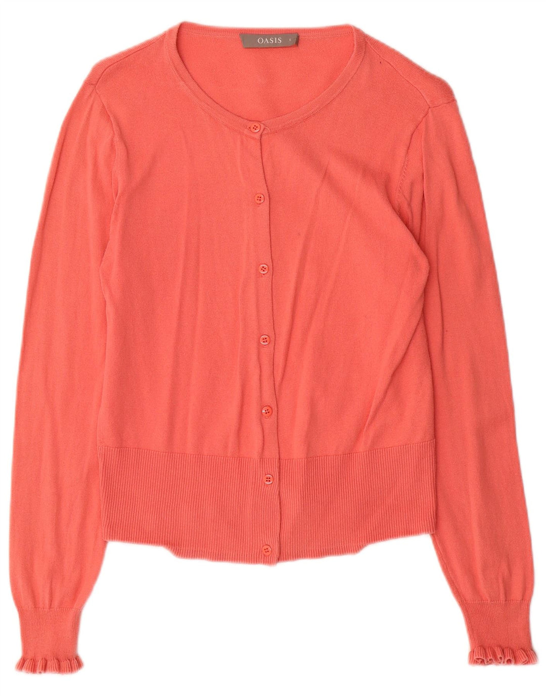 Suéter cardigã feminino Oasis UK 10 pequeno algodão rosa