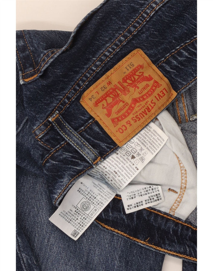 LEVI'S Masculino 511 Slim Jeans W32 L34 Azul Algodão