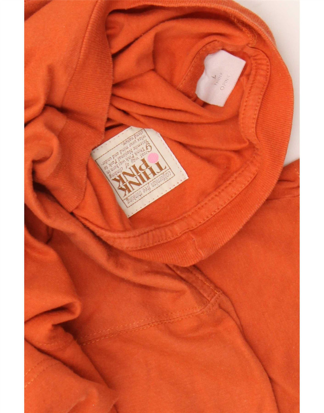 Camiseta masculina Think Pink Top grande de algodão laranja