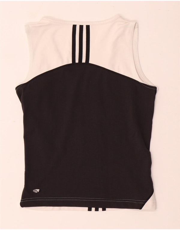 Adidas Womens Vest Top UK 12 Médio Branco Colourblock