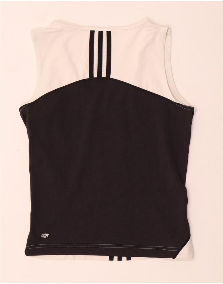 Adidas Womens Vest Top UK 12 Médio Branco Colourblock