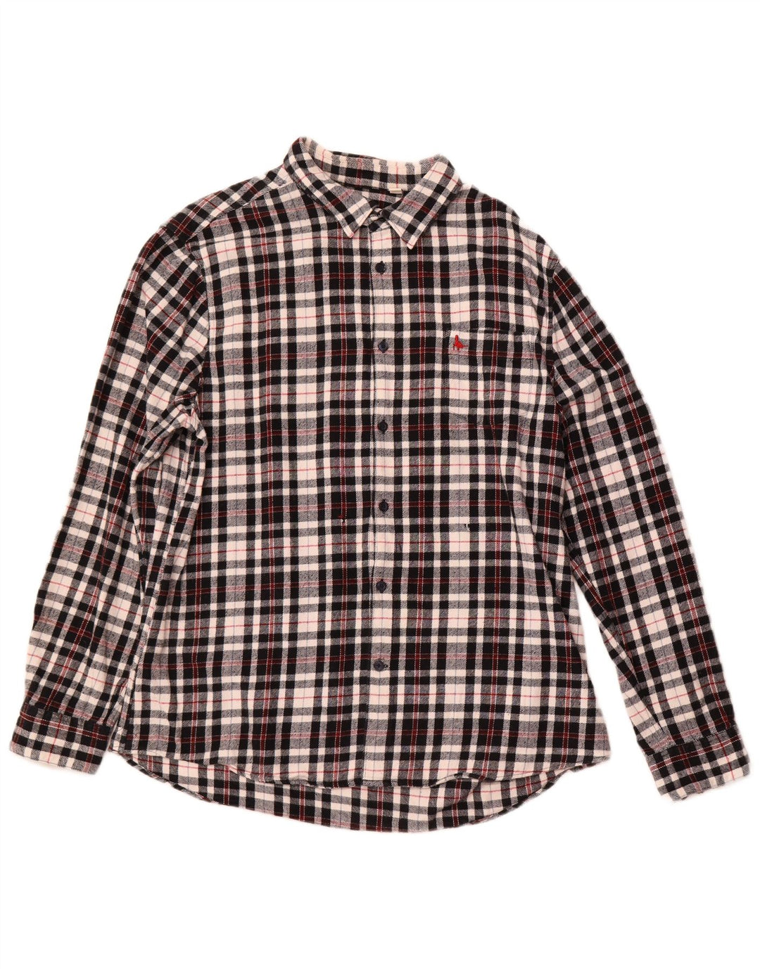 Camisa masculina de flanela xadrez clássica Jack Wills XL preta de algodão xadrez