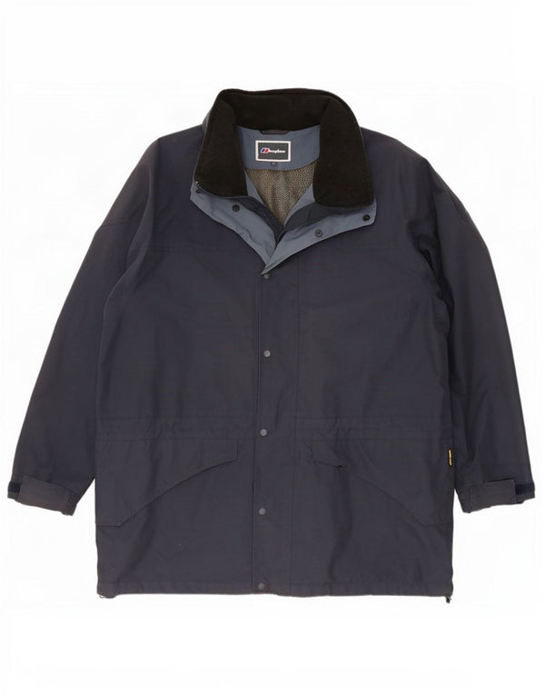 Jaqueta de chuva masculina Berghaus com capuz UK 40 grande nylon azul marinho