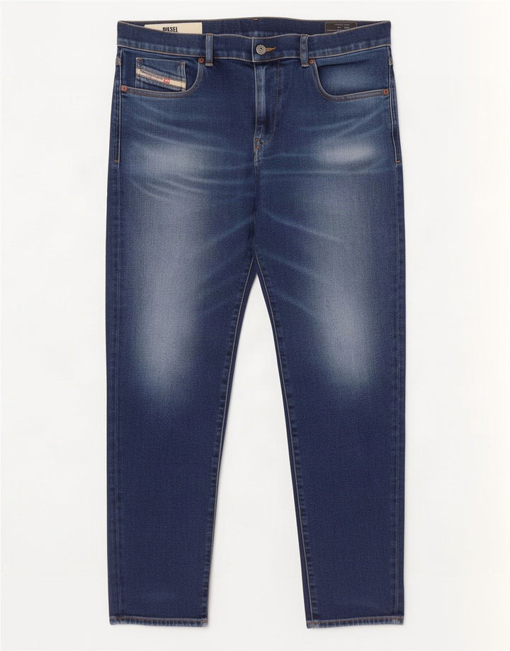 Diesel Mens Slim Jeans W34 L32 Azul Algodão