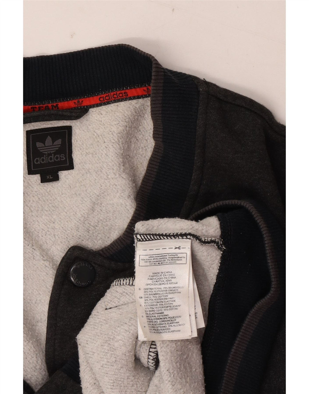 Adidas Mens Tracksuit Top Jacket XL Cinza Algodão