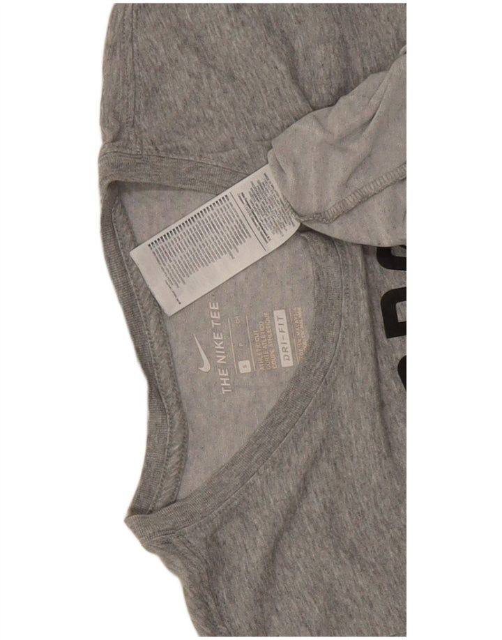Camiseta Nike Masculina Dri Fit Graphic Top Pequeno Algodão Cinza