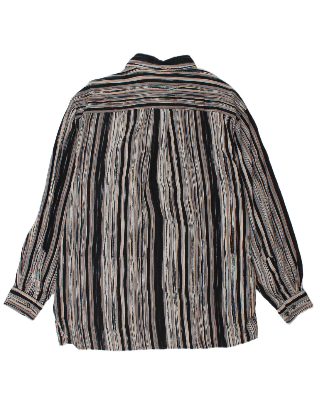 Camiseta masculina UMBERTO ROSETTI tamanho 15 1/2 listrado cinza médio