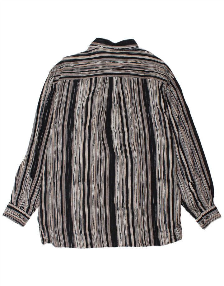 Camiseta masculina UMBERTO ROSETTI tamanho 15 1/2 listrado cinza médio