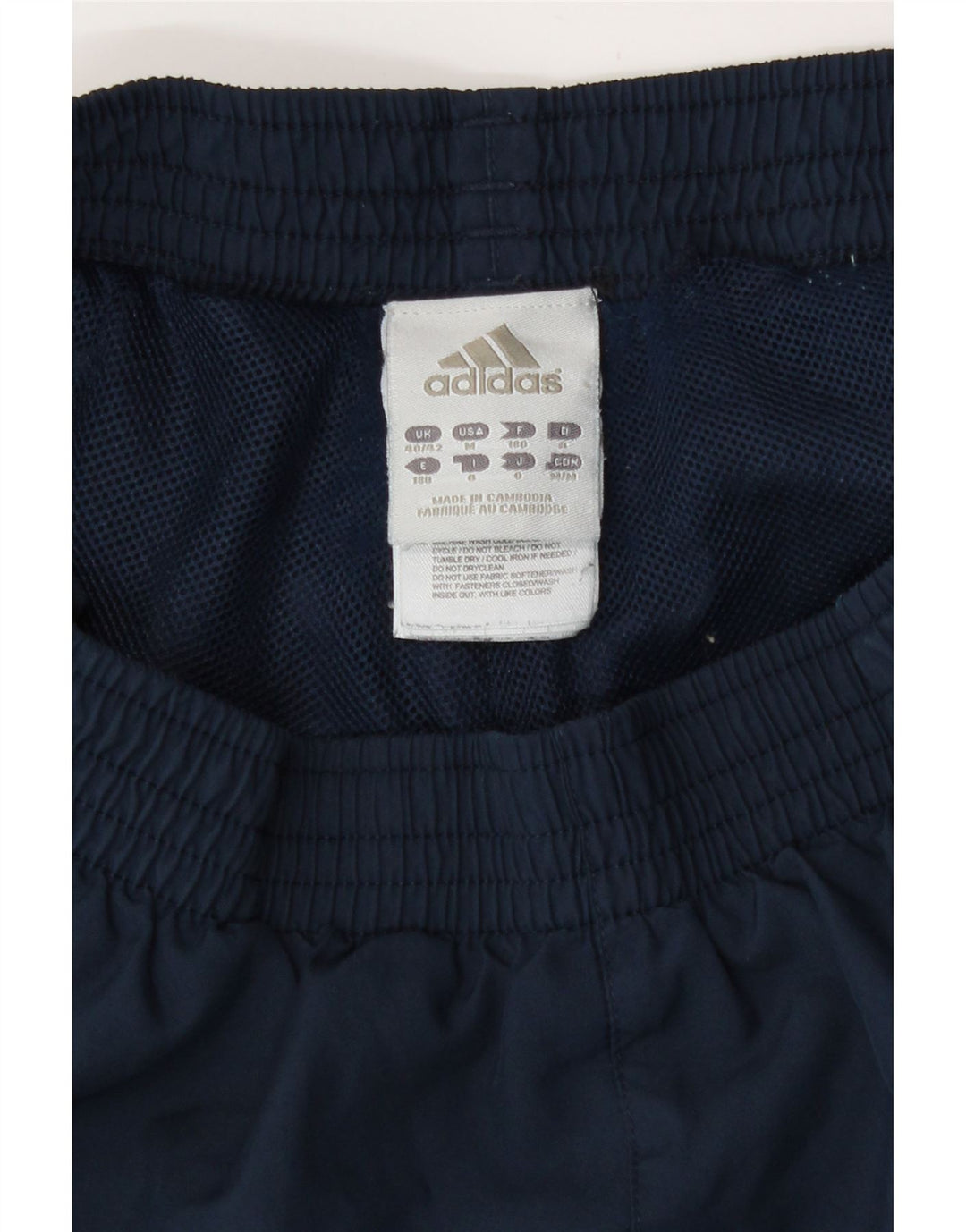 Calças de treino masculinas Adidas UK 40/42 poliéster azul marinho médio