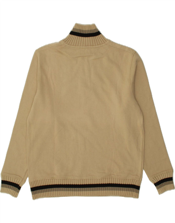 MASH Mens Zip Neck Jumper Sweater Large Beige Cotton Vintage Mash and Second-Hand Mash from Messina Hembry 