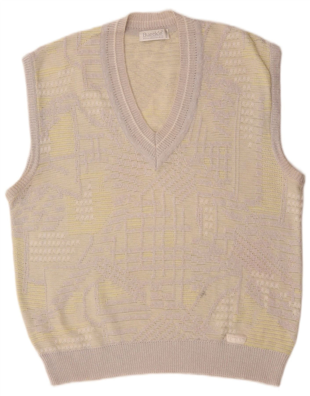 Bueckle Mens Vest Tank Top Grande Cinza Geométrico