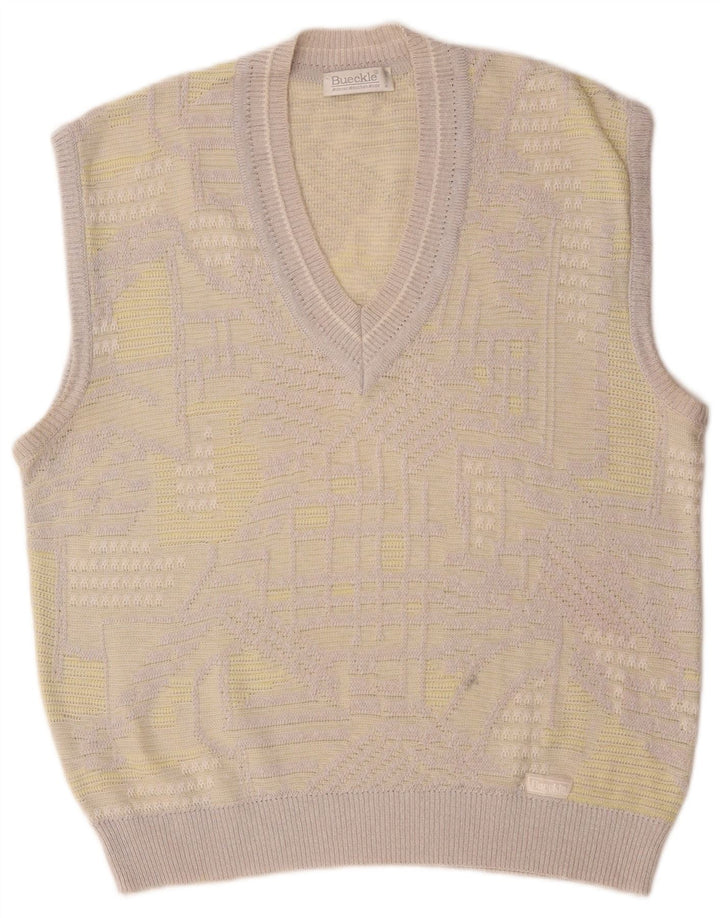 Bueckle Mens Vest Tank Top Grande Cinza Geométrico