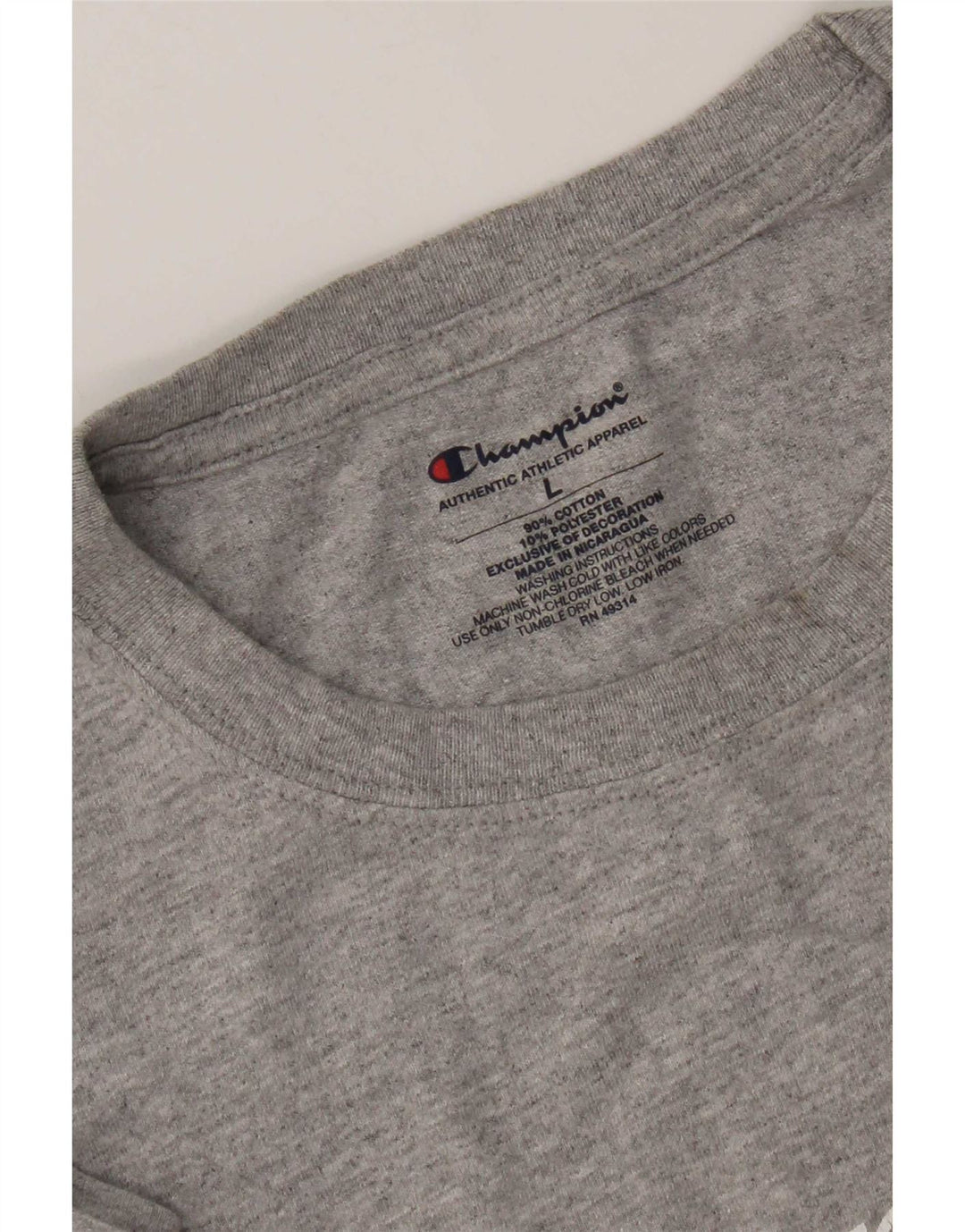 Camiseta masculina estampada Champion grande algodão cinza