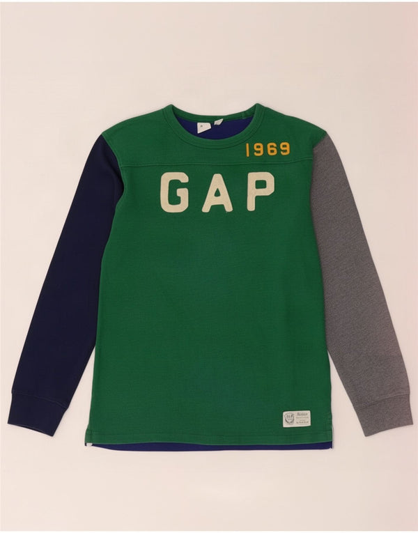 Gap Boys Graphic Top manga comprida 14-15 anos 2XL Colorblock multicolorido