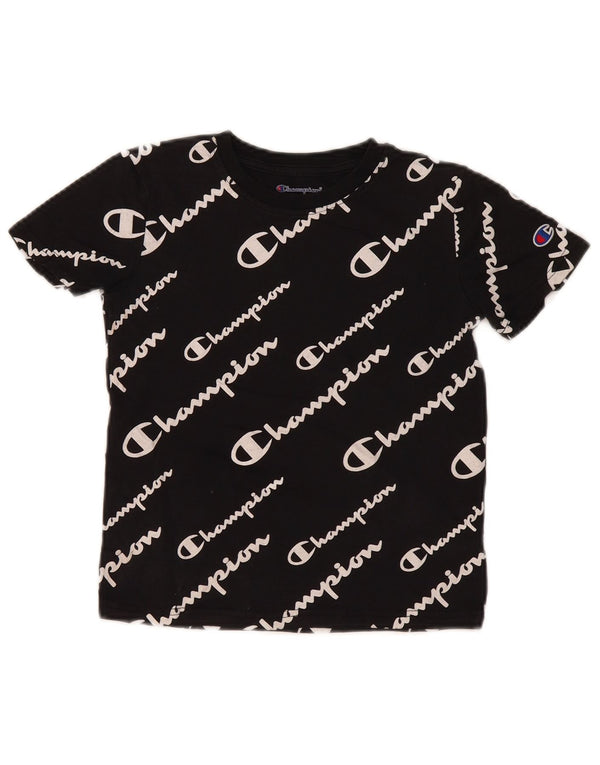 Camiseta gráfica Champion Boys Top 7-8 anos pequeno algodão preto
