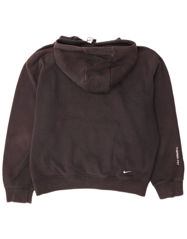Adidas Mens Therma-Fit Loose Fit Hoodie Jumper Médio Algodão Preto