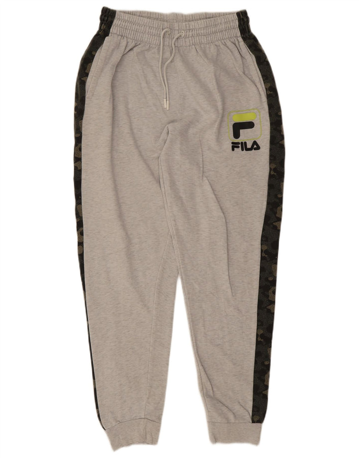 Calça de treino masculina Fila joggers algodão camuflado cinza médio